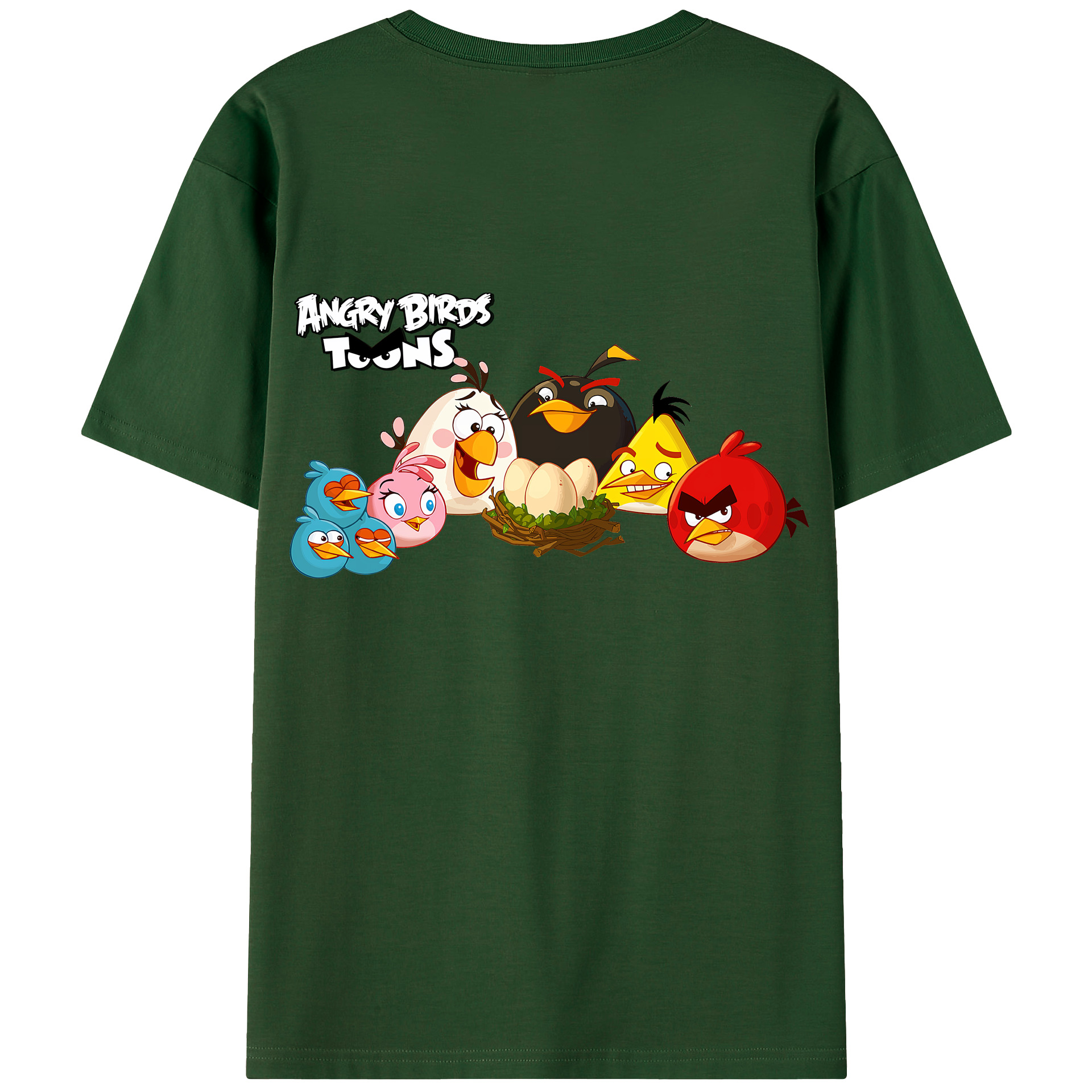 （画像用） Angry Birds アングリーバード 綿100％半袖Tシャツ（背面プリント）